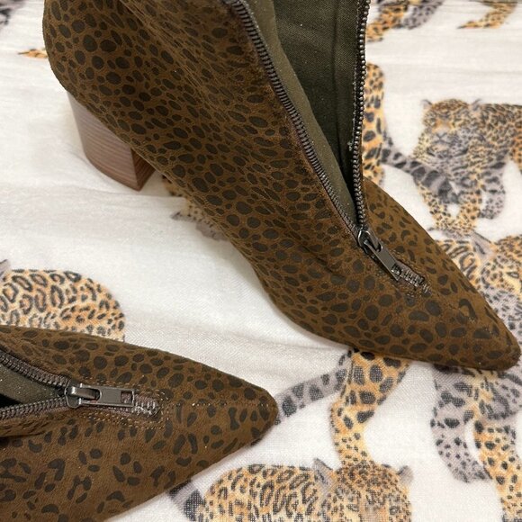 Coconuts By Matisse Clarissa Ankle Boots Size 7.5 Pointy Toe Faux Leopard Print - Picture 7 of 15